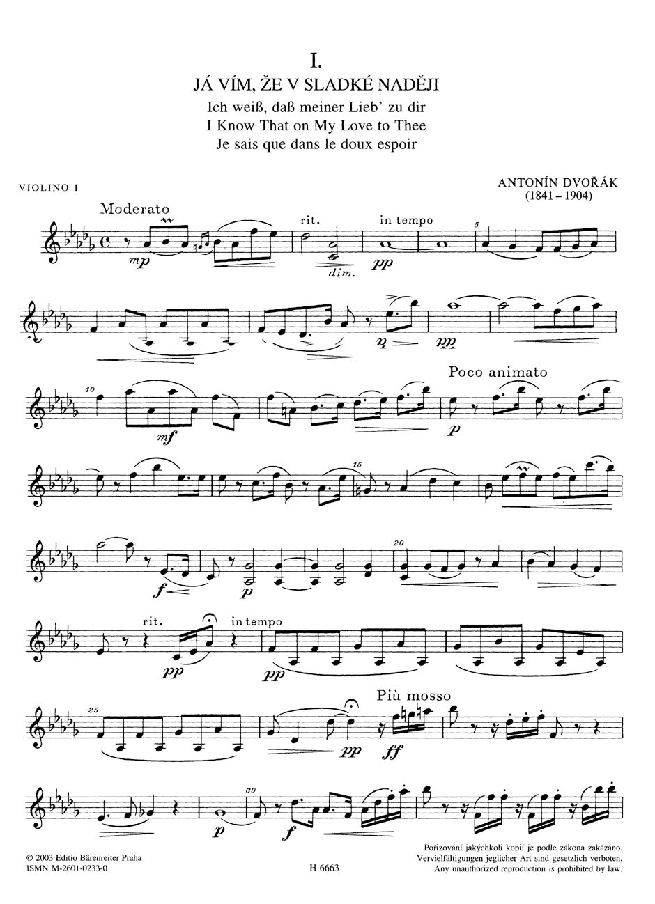 Dvořák: Cypřiše, B. 152