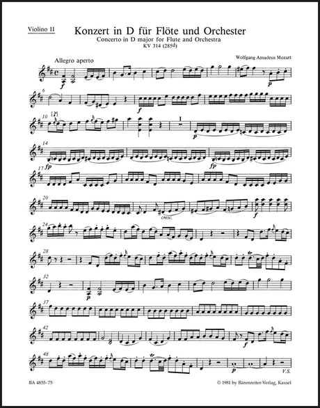 Mozart: Flute Concerto No. 2 in D Major, K. 314 (285d)