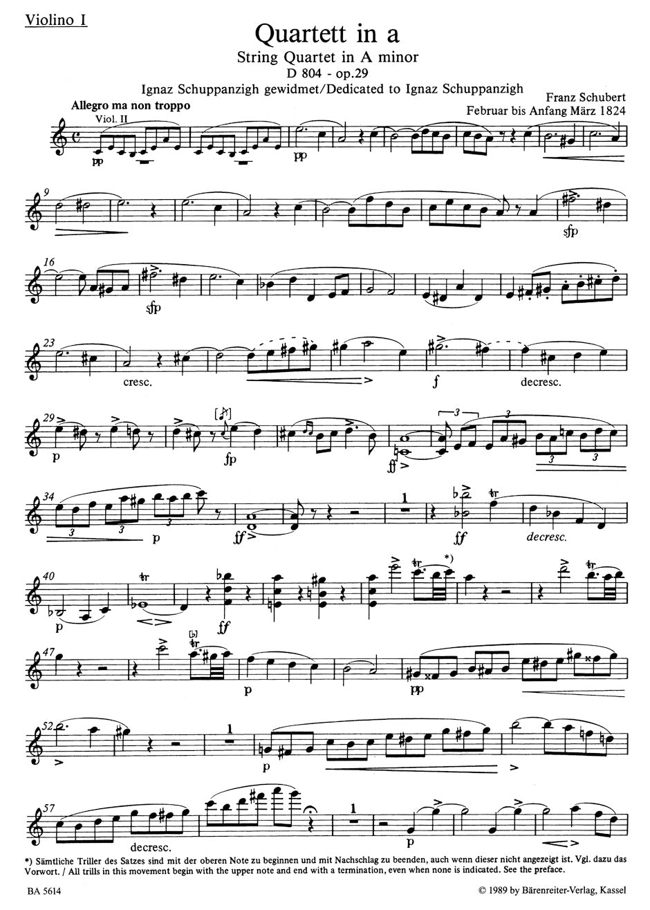 Schubert: String Quartets, Op. 29, D 804 ("Rosamunde") and D 703 ("Quartett-Satz")