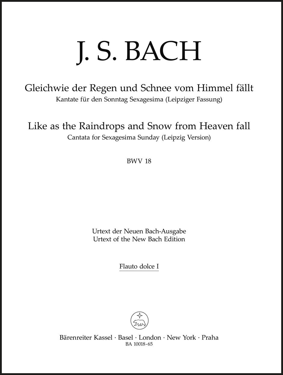 Bach: Gleichwie der Regen and Schnee vom Himmel fällt, BWV 18