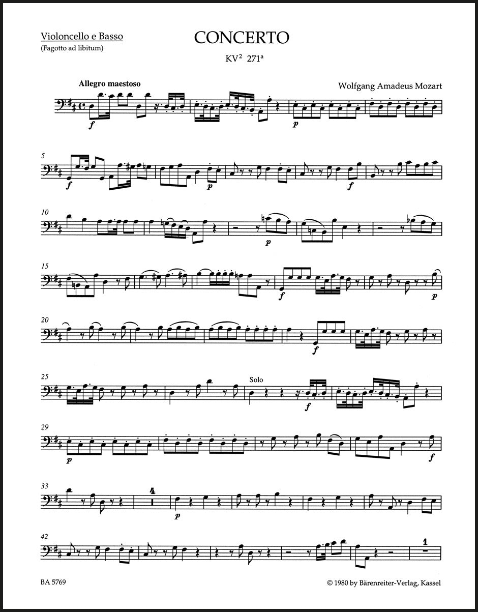 Mozart: Violin Concerto in D Major, K. 271a/271i