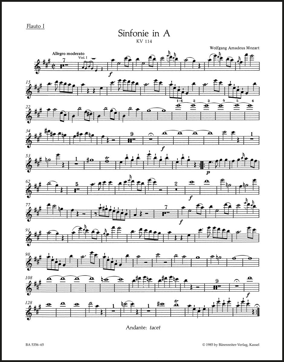 Mozart: Symphony No. 14 in A Major, K. 114