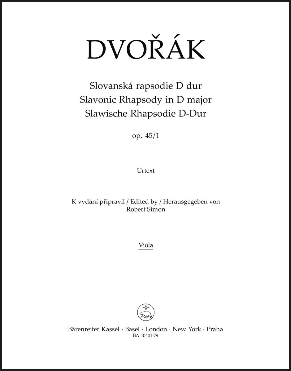 Dvořák: Slavonic Rhapsody in D Major, Op. 45, No. 1