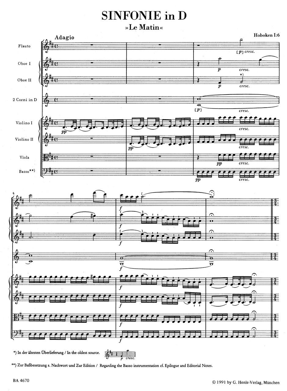 Haydn: Symphony No. 6 in D Major, Hob. I:6