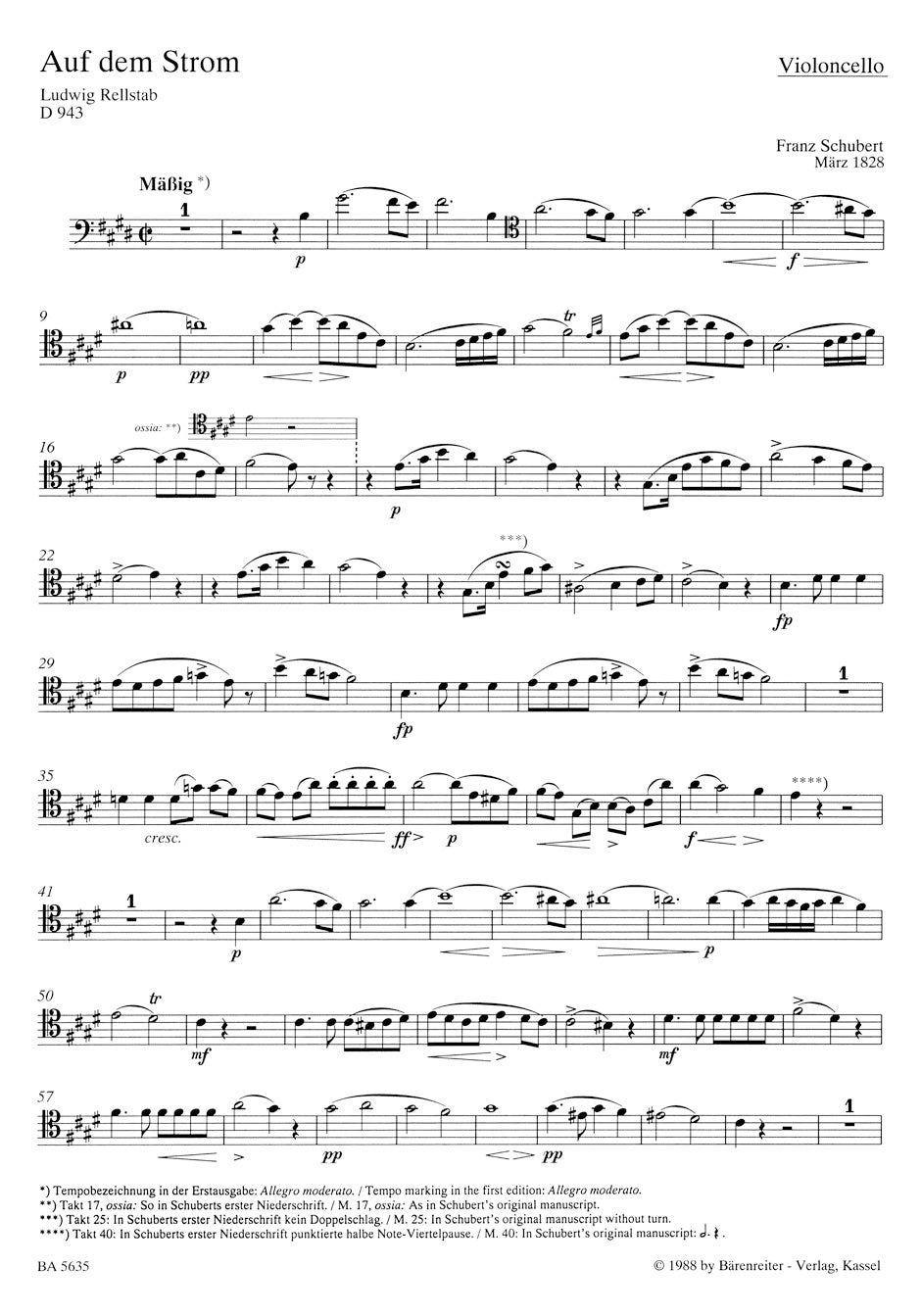 Schubert: Auf dem Strom, Op. posth. 119, D 943