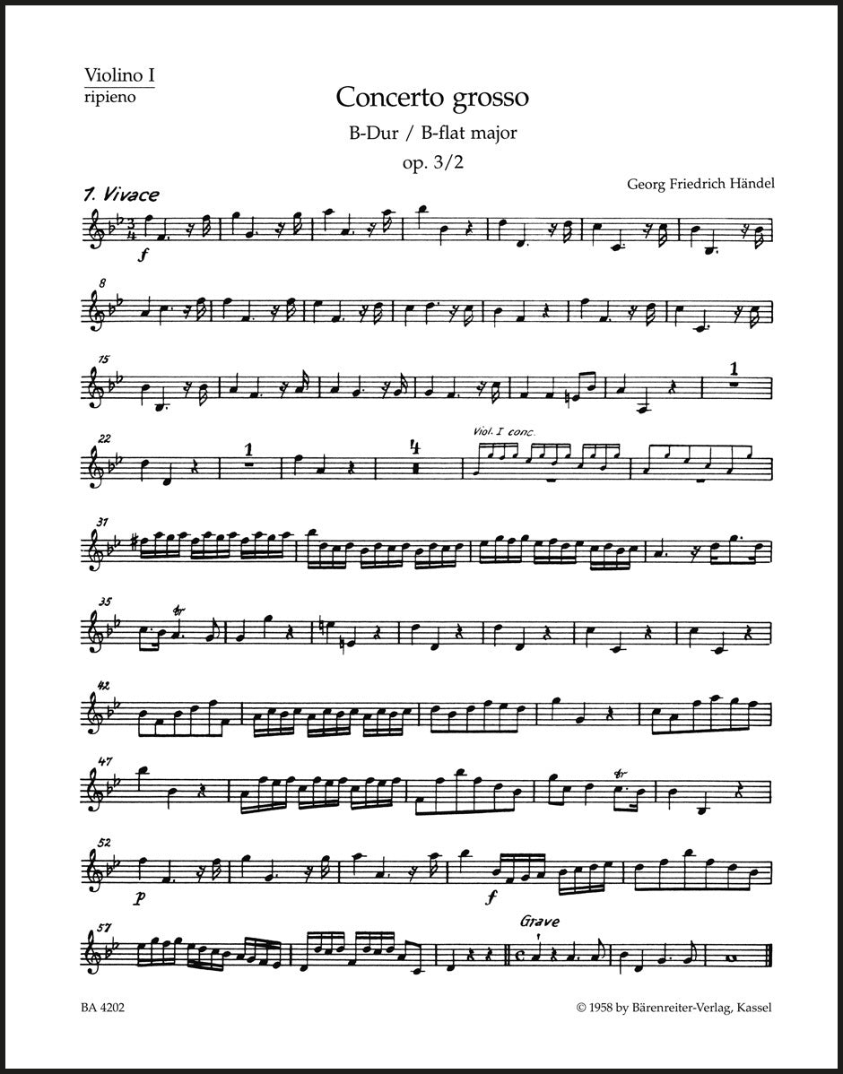 Handel: Concerto grosso in B-flat Major, HWV 313, Op. 3, No. 2