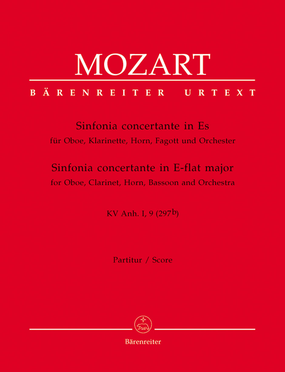 Mozart: Sinfonia concertante for Oboe, Clarinet, Horn, Bassoon and Orchestra in E-flat Major K. Anh. I,9 (297b)