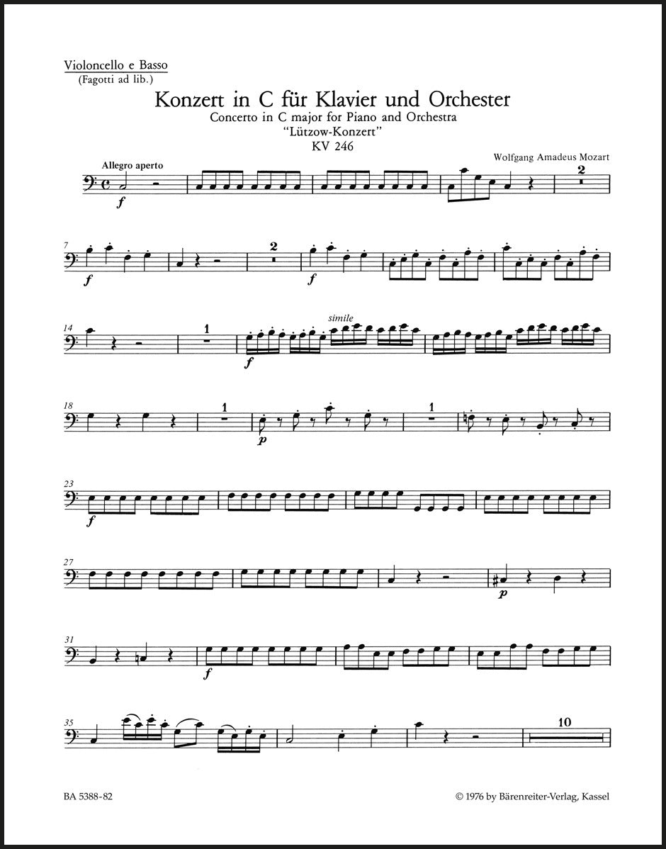 Mozart: Piano Concerto No. 8 in C Major, K. 246