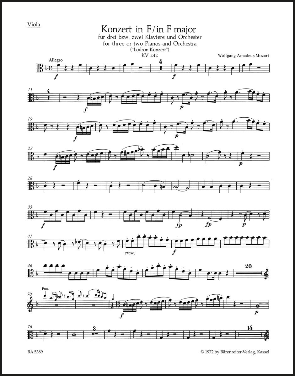 Mozart: Concerto No. 7 for 2 or 3 Pianos, K. 242 ("Lodron Concerto")