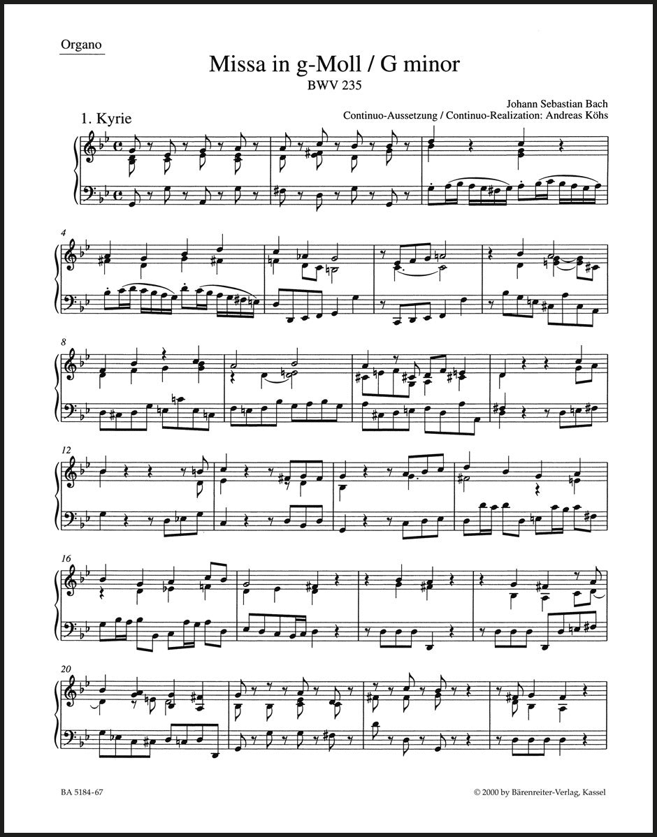 Bach: Mass in G Minor, BWV 235