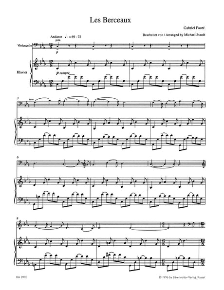 Fauré: 4 Melodies (arr. for cello & piano)