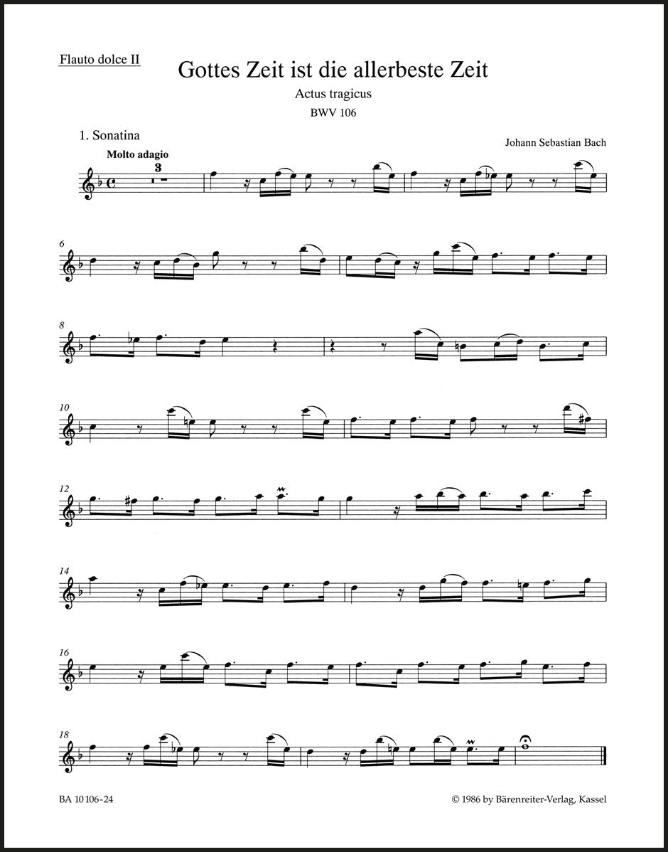 Bach: Gottes Zeit ist die allerbeste Zeit, BWV 106