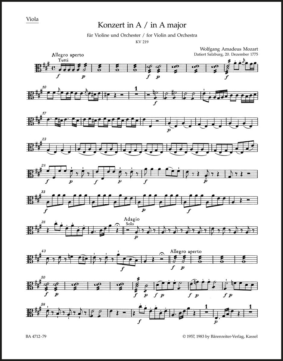 Mozart: Violin Concerto No. 5 in A Major, K. 219