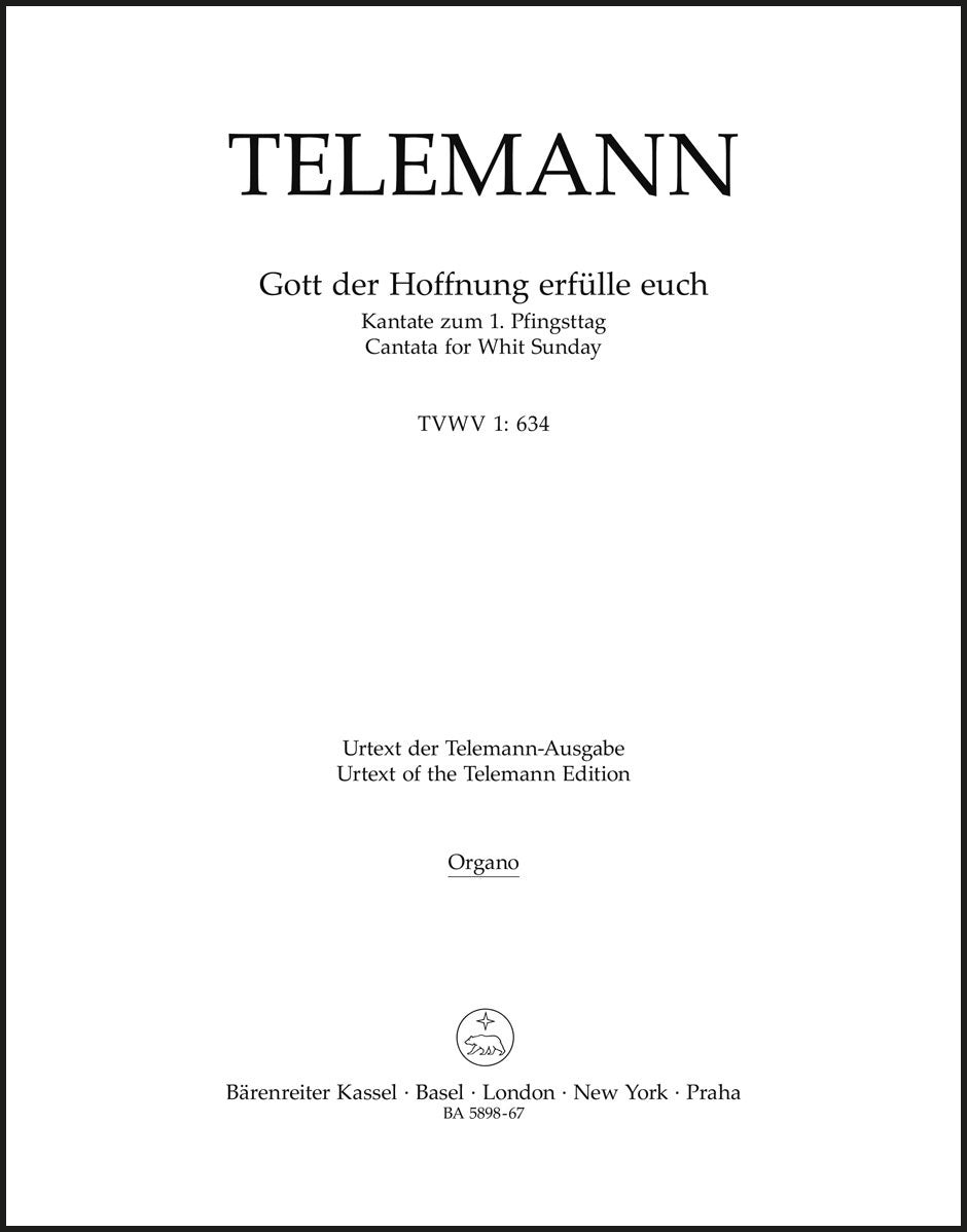 Telemann: Gott der Hoffnung erfülle euch, TWV 1:634