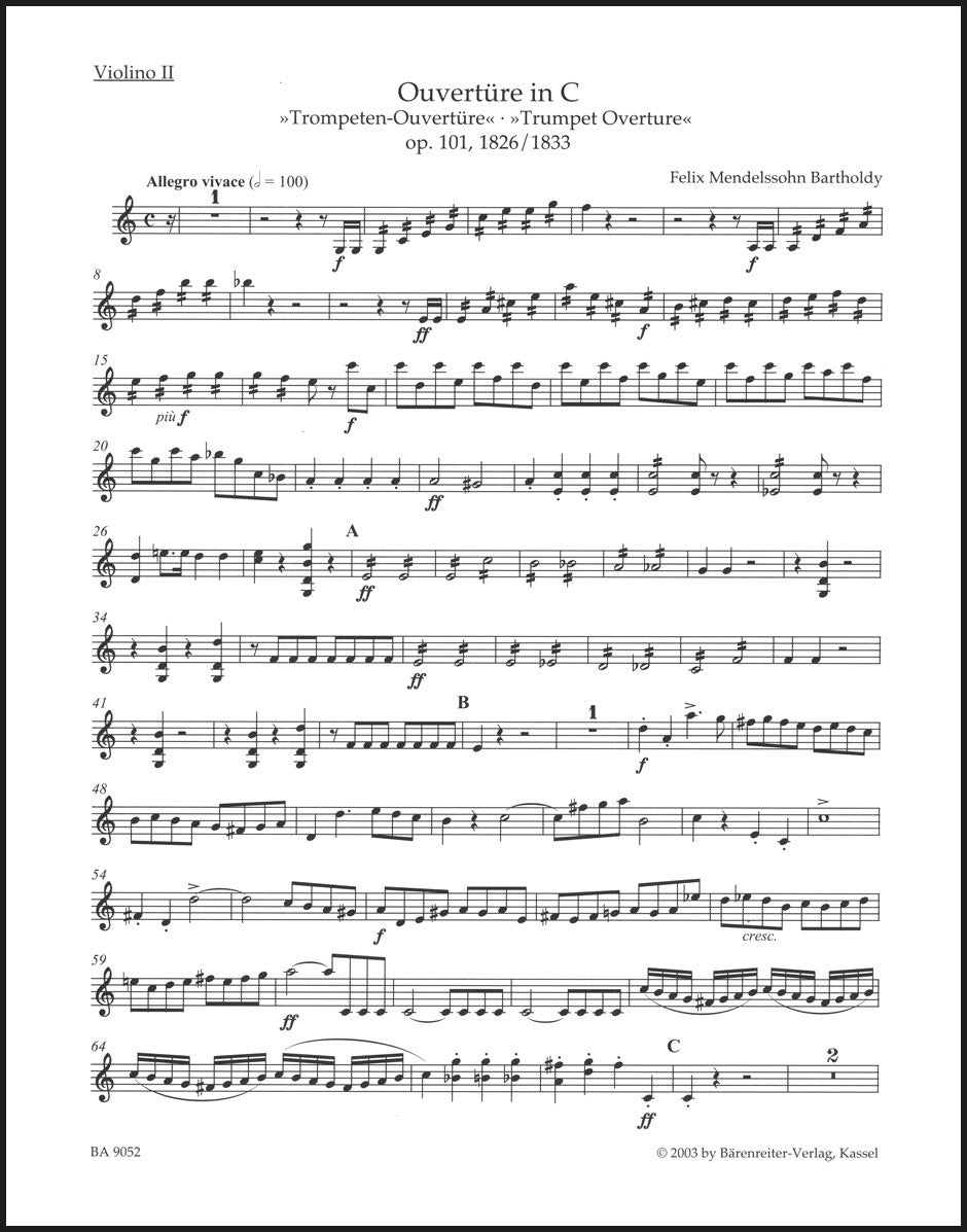 Mendelssohn: Trumpet Overture, MWV P 2, Op. 101