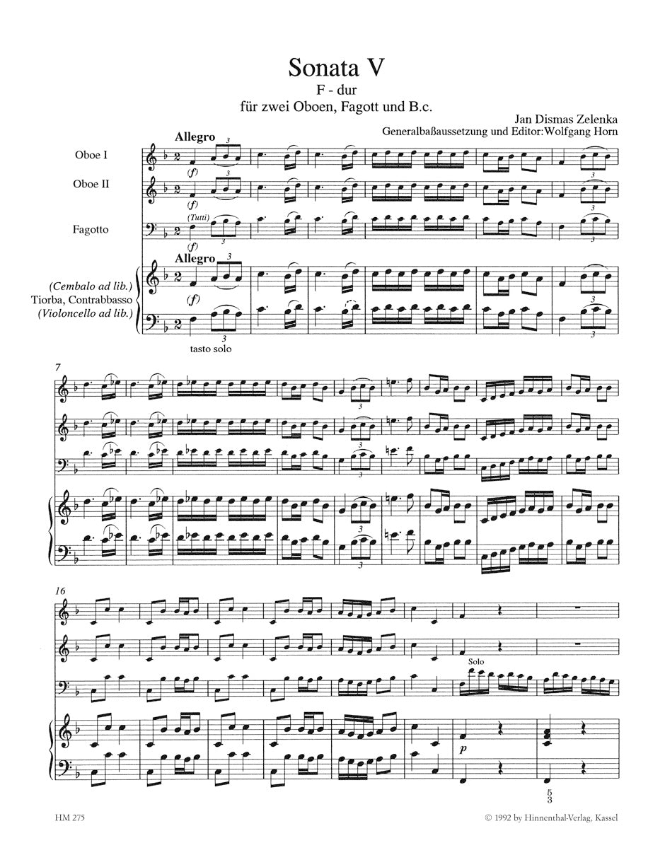 Zelenka: Sonata No. 5 in F Major, ZWV 181, No. 5