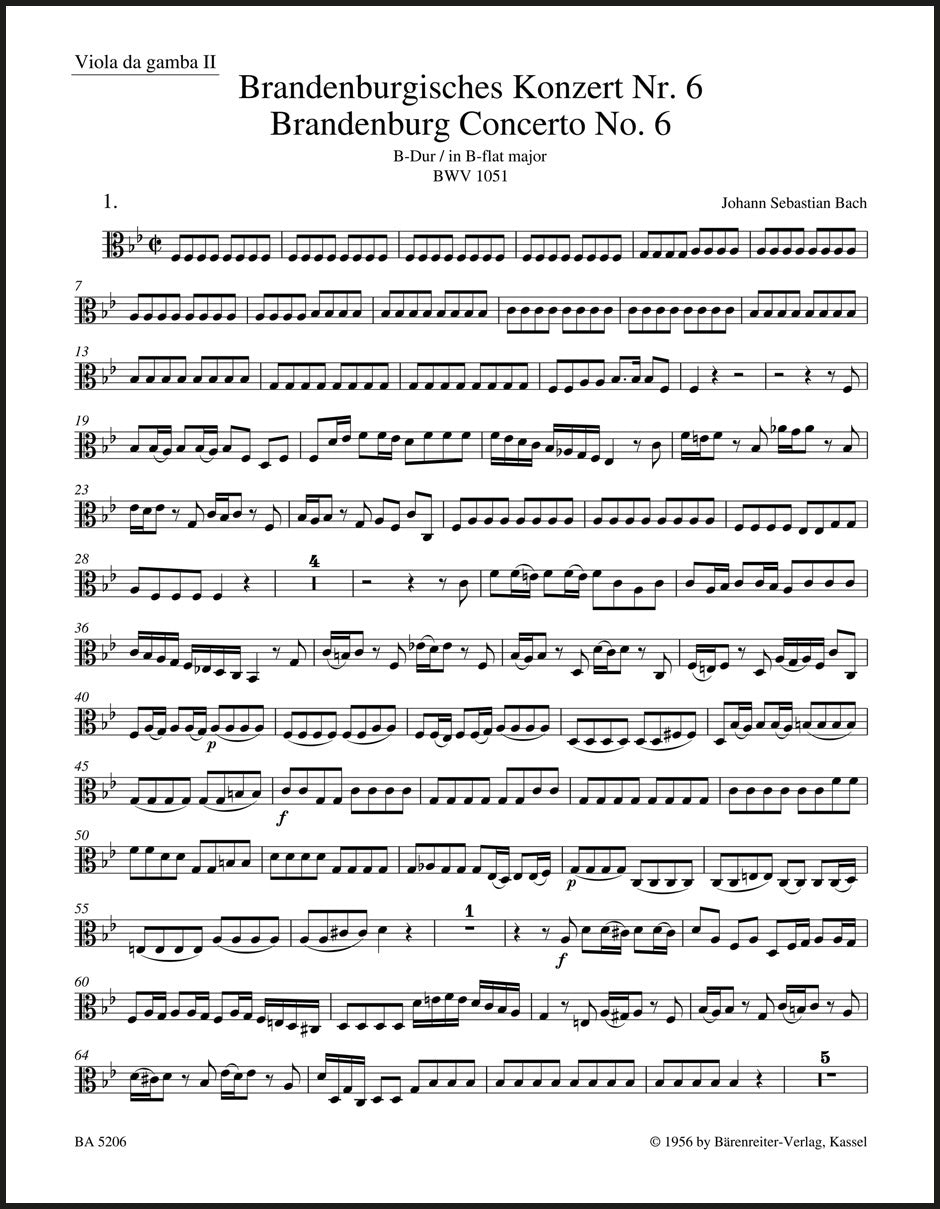 Bach: Brandenburg Concerto No. 6 in B-flat Major, BWV 1051