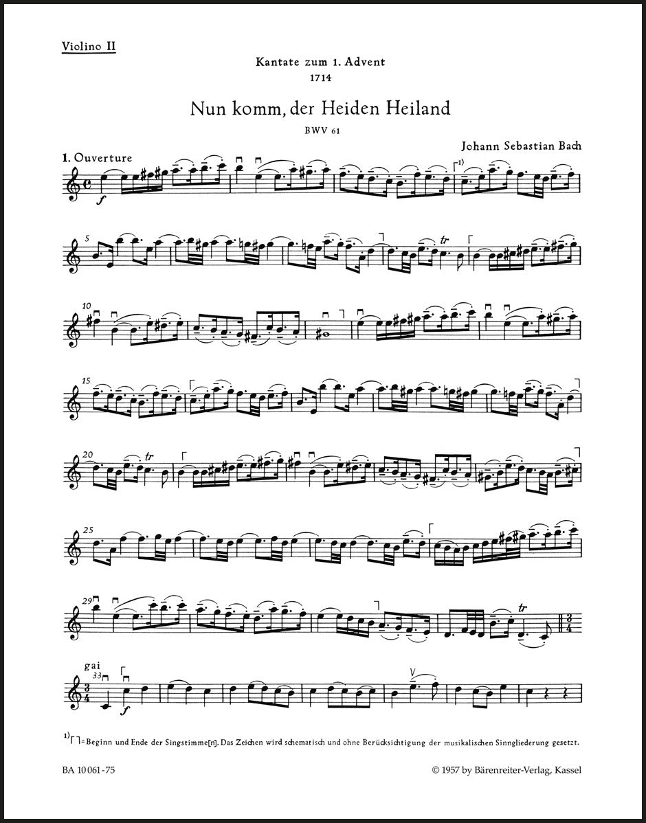 Bach: Nun komm, der Heiden Heiland, BWV 61