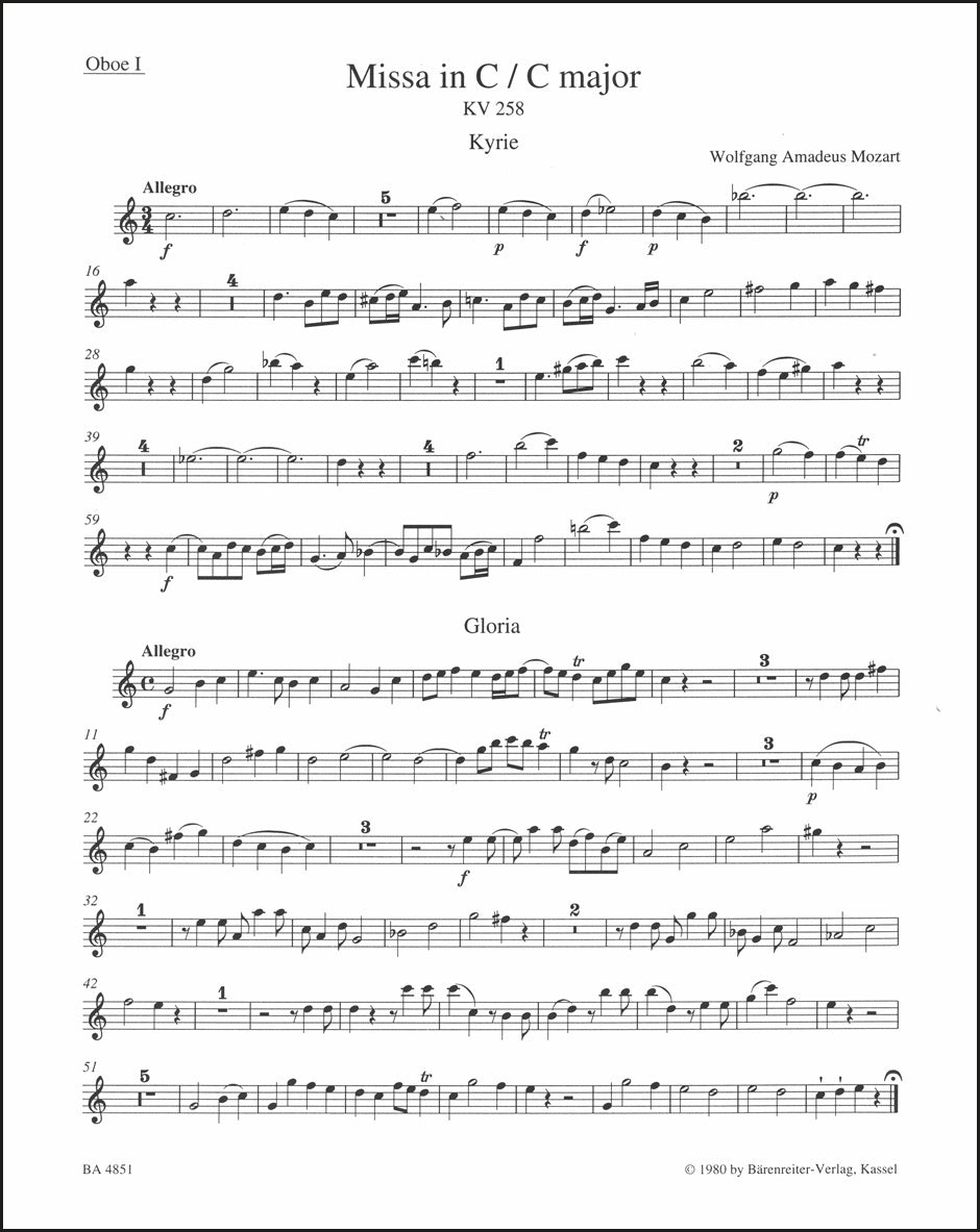 Mozart: Missa in C Major, K. 258