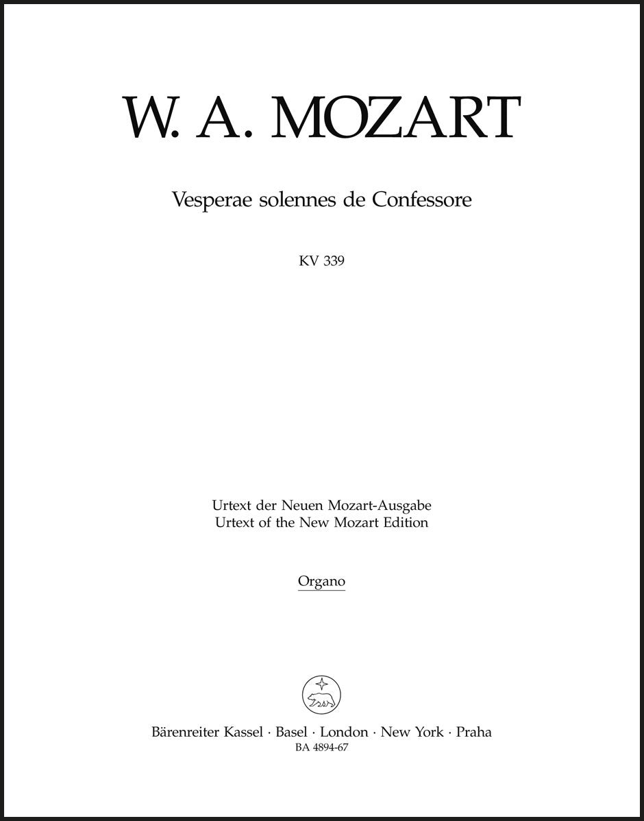 Mozart: Vesperae solennes de Confessore, K. 339