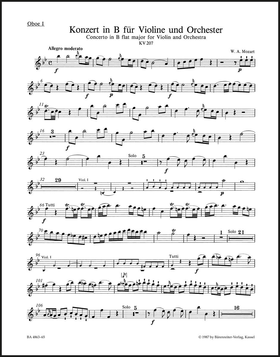 Mozart: Violin Concerto No. 1 in B-flat Major, K. 207