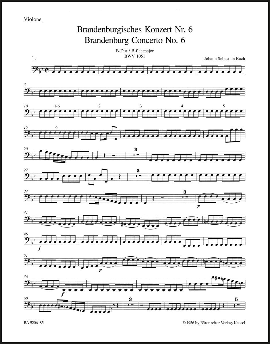 Bach: Brandenburg Concerto No. 6 in B-flat Major, BWV 1051