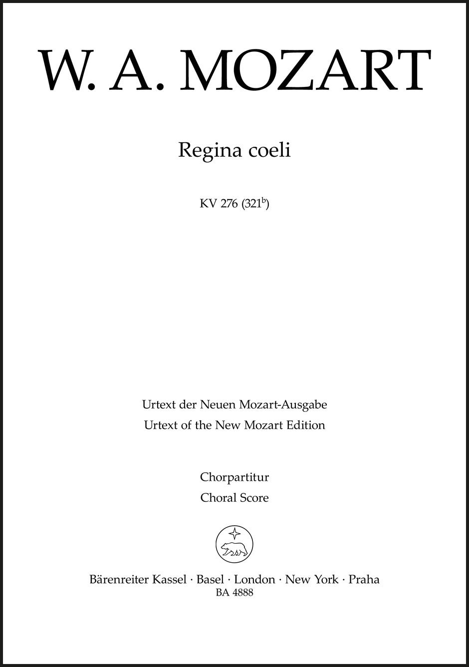 Mozart: Regina coeli in C Major, K. 276 (321b)