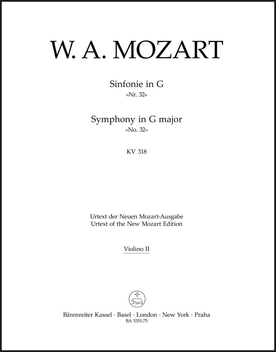 Mozart: Symphony (Overture) No. 32 in G Major, K. 318