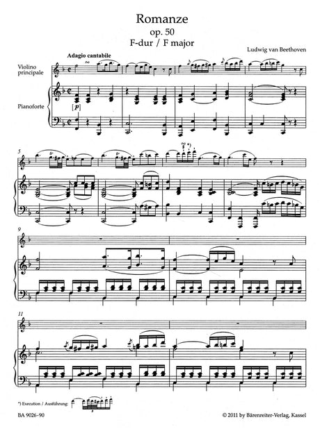 Beethoven: Romances in F Major, Op. 50 and G Major, Op. 40