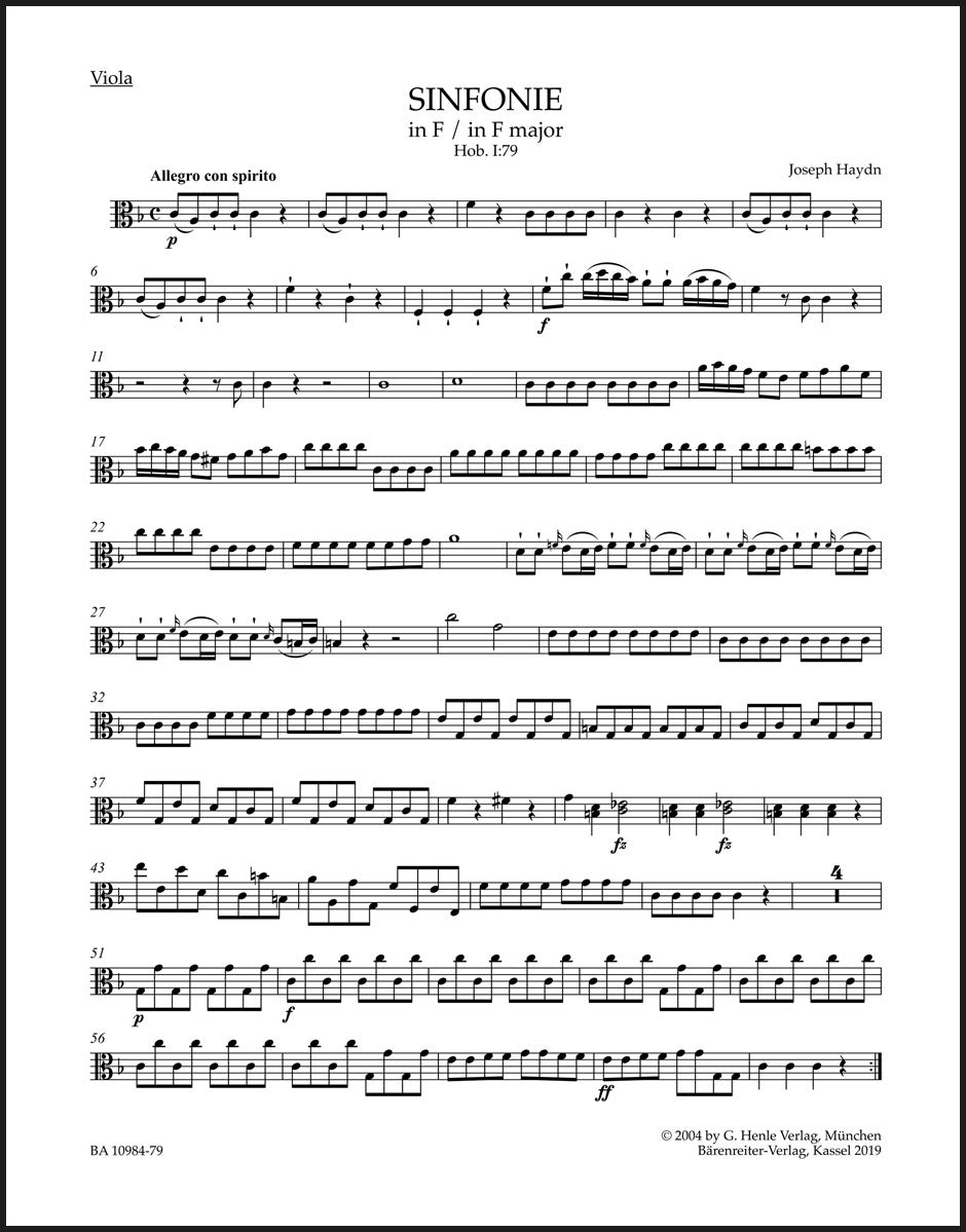 Haydn: Symphony in F Major, Hob. I:79