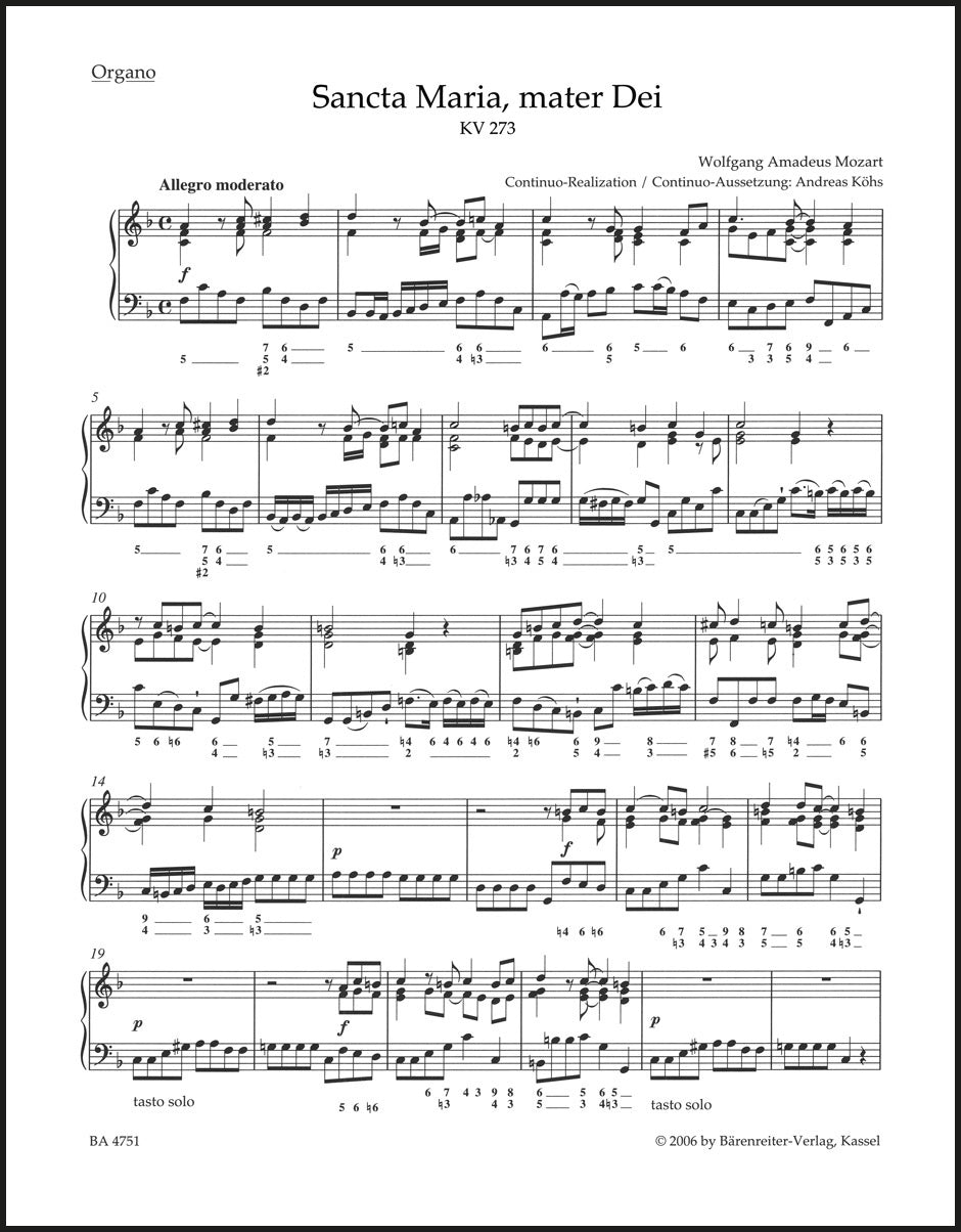 Mozart: Sancta Maria, mater Dei, K. 273