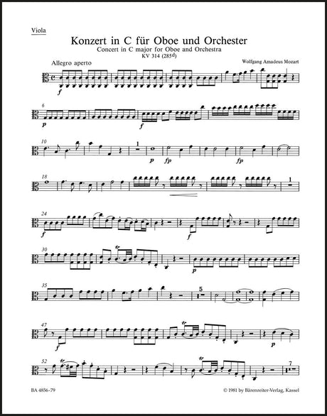 Mozart: Oboe Concerto in C Major, K. 314 (285d)