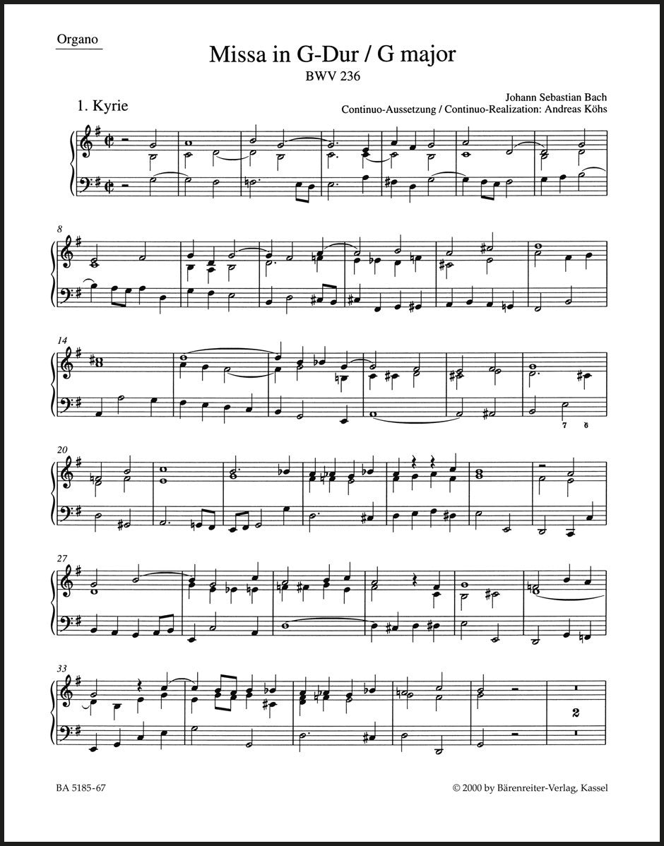 Bach: Mass in G Major, BWV 236