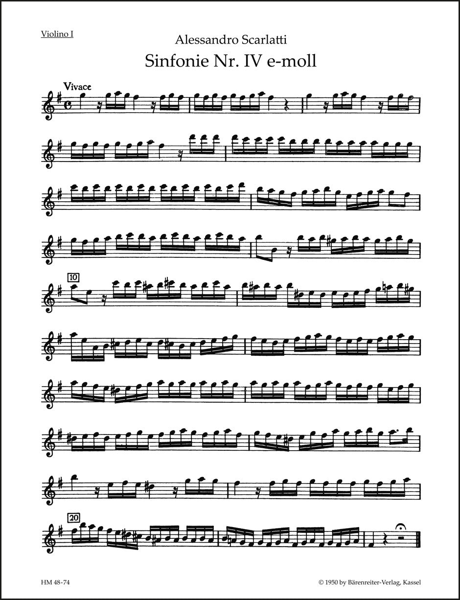 A. Scarlatti: Symphony No. 4 in E Minor