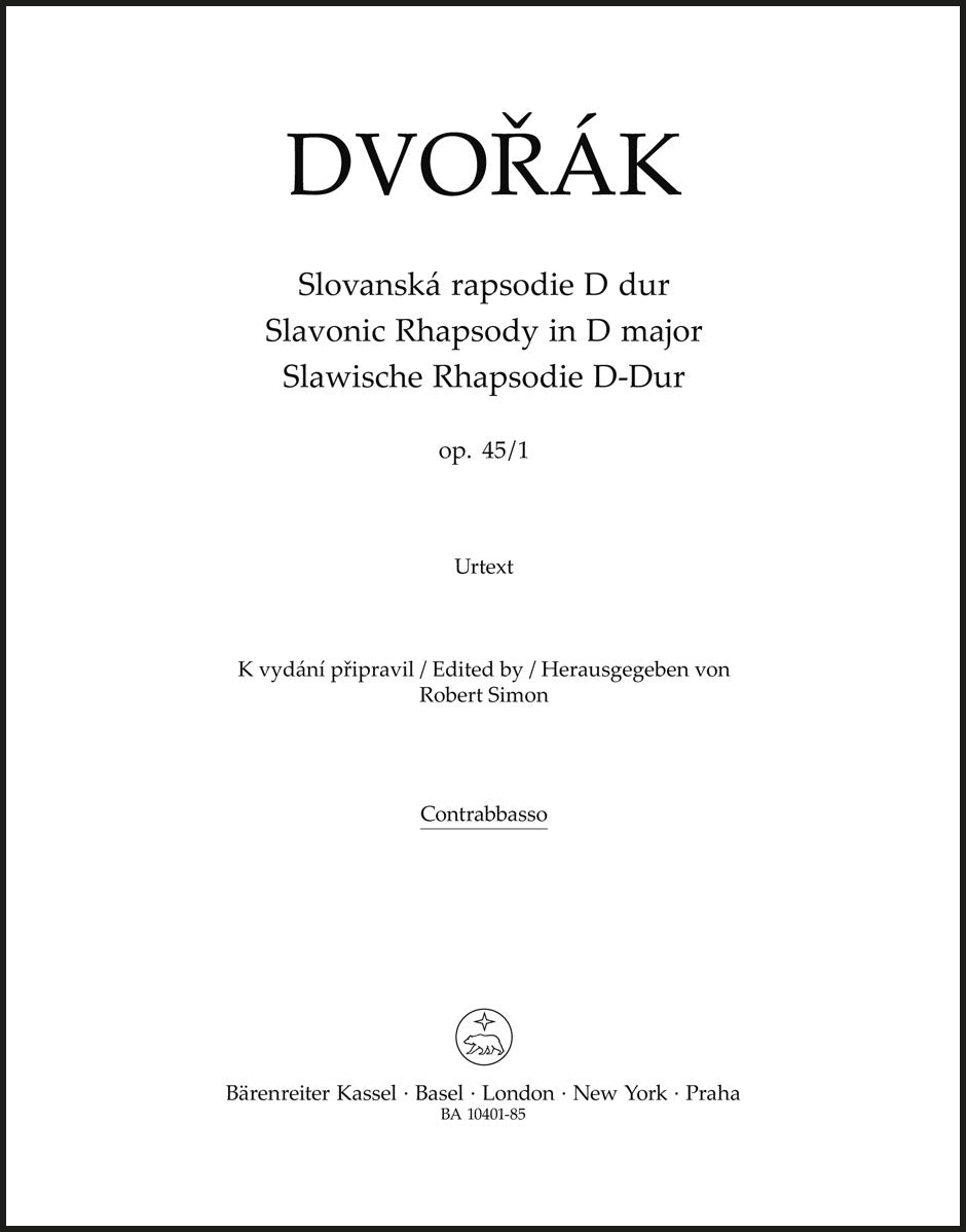 Dvořák: Slavonic Rhapsody in D Major, Op. 45, No. 1