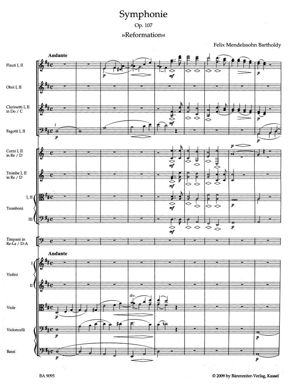 Mendelssohn: Symphony No. 5 in D Minor, Op. 107 ("Reformation Symphony")