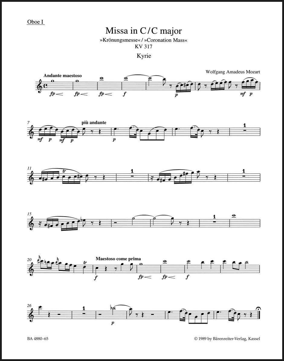 Mozart: Missa in C Major, K. 317 ("Coronation Mass")