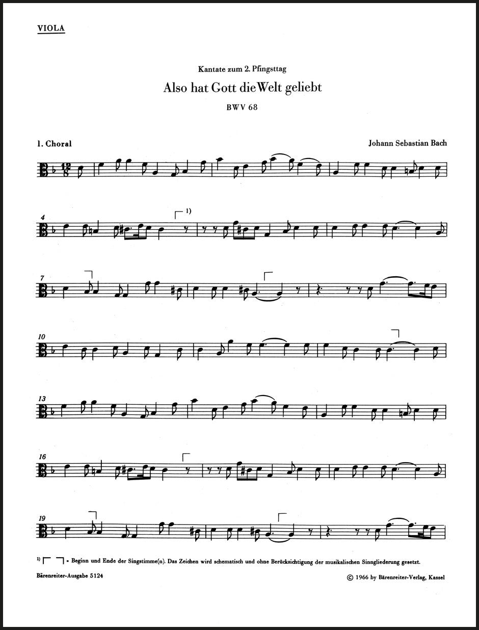 Bach: Also hat Gott die Welt geliebt, BWV 68