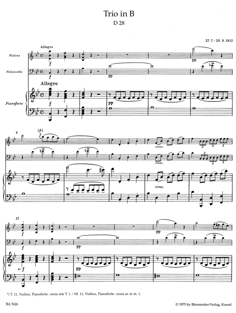 Schubert: Piano Trios in B-flat Major, D 28 and E-flat Major, Op. posth. 148, D 897