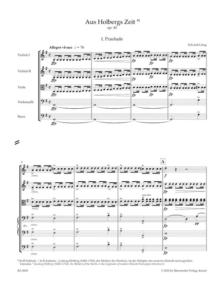Grieg: From Holberg's Time, Op. 40 (Version for String Orchestra)