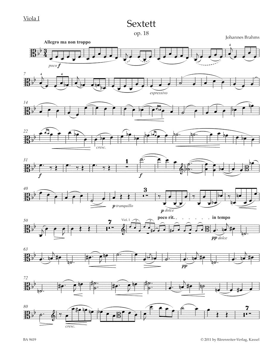 Brahms: String Sextet in B-flat Major, Op. 18