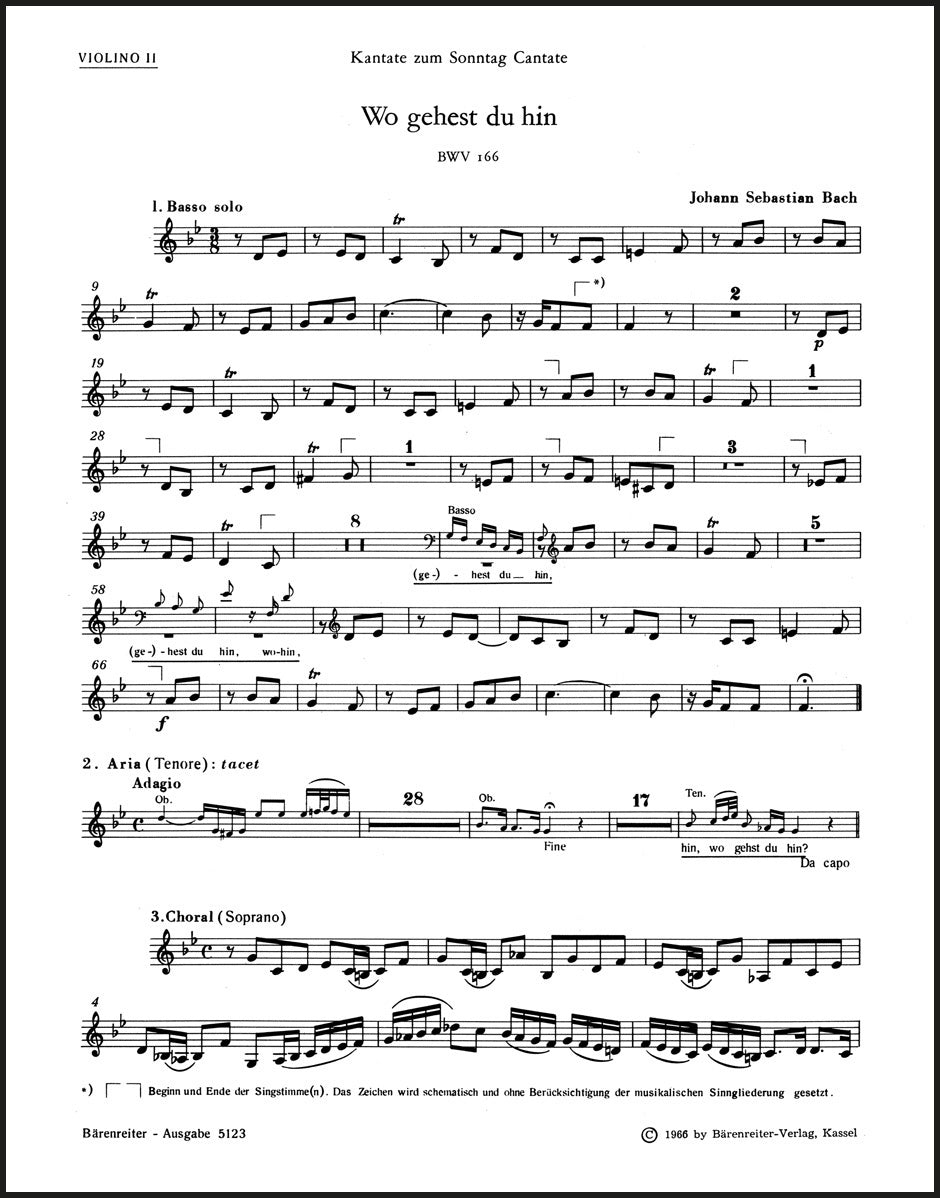 Bach: Wo gehest du hin?, BWV 166