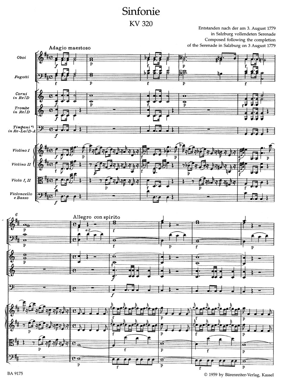 Mozart: Symphony in D Major