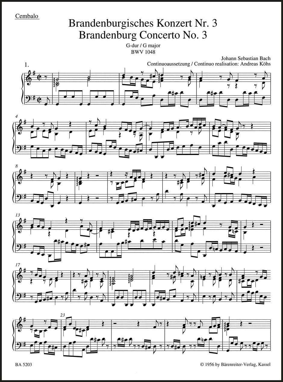 Bach: Brandenburg Concerto No. 3 in G Major, BWV 1048
