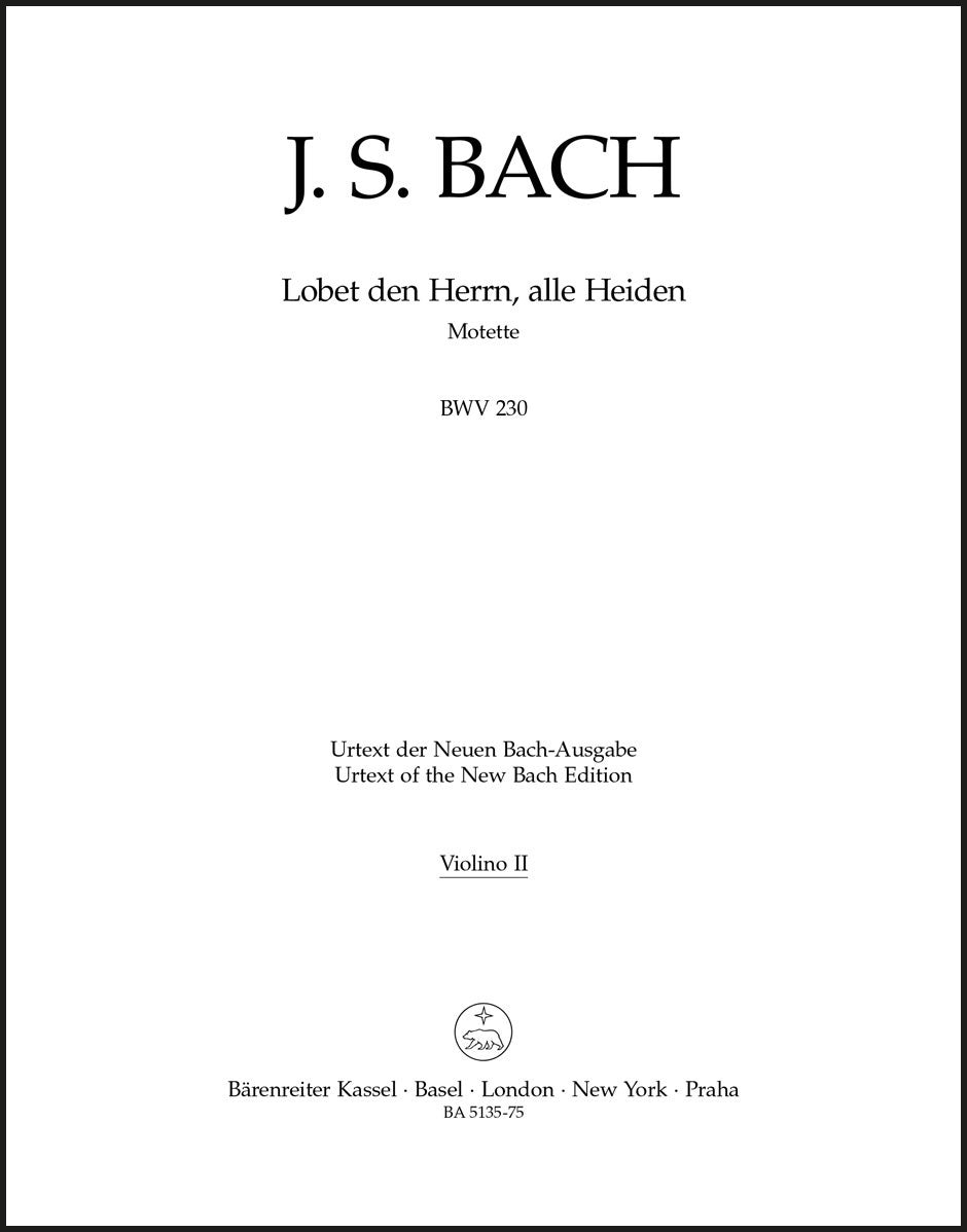 Bach: Lobet den Herrn, alle Heiden, BWV 230