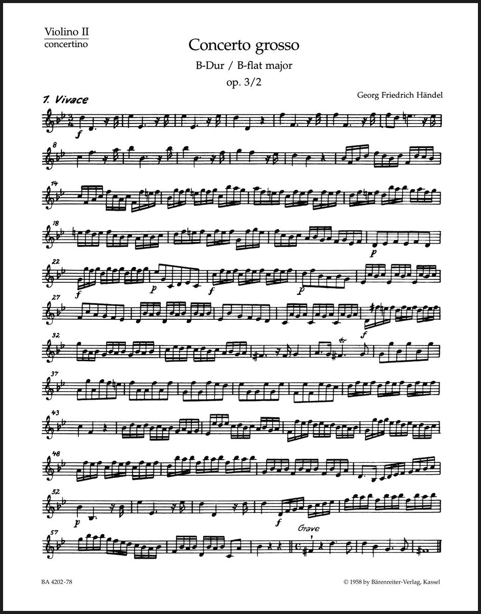 Handel: Concerto grosso in B-flat Major, HWV 313, Op. 3, No. 2