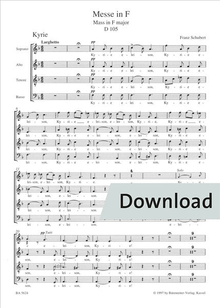 Schubert: Mass in F Major, D 105