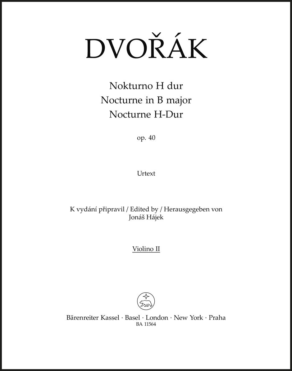 Dvořák: Nocturne in B Major, B. 47, Op. 40