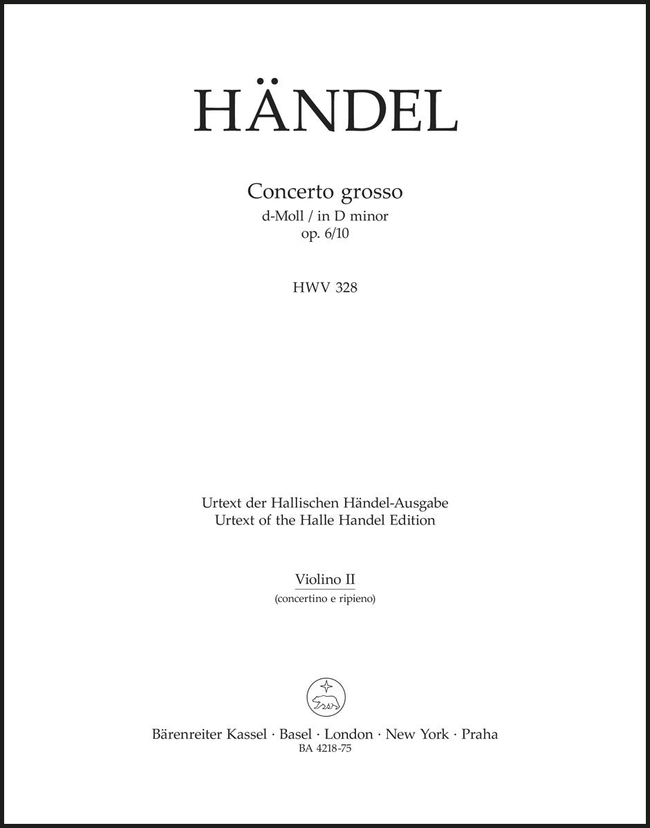 Handel: Concerto grosso in D Minor, HWV 328, Op. 6, No. 10