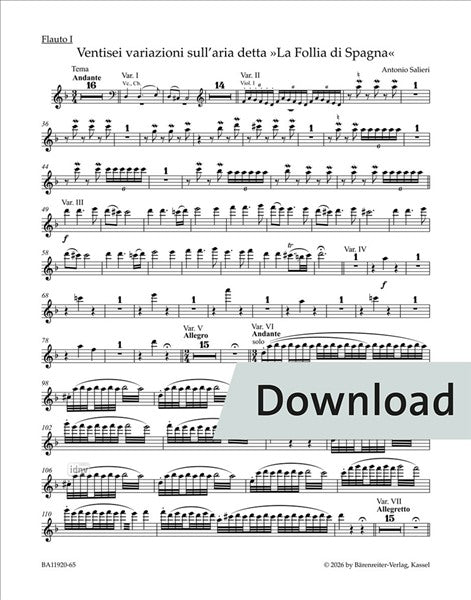 Salieri: 26 Variations on the Aria "La Follia di Spagna"